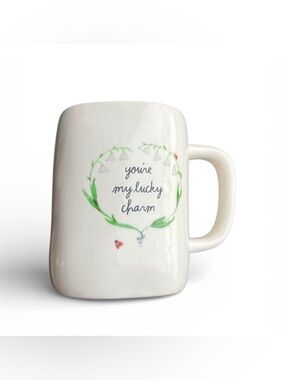 NEW Rae Dunn You're My Lucky Charm Mug St. Patrick's Day Ladybug Flowers Heart